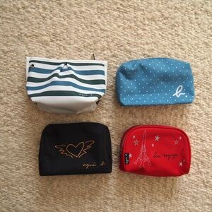 Agnes B Four Cosmetic Makeup Toiletry Bags Pouch Travel Bag